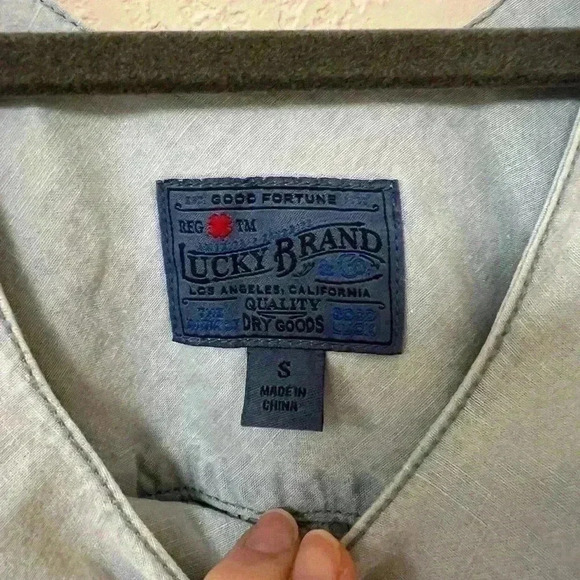 Lucky Brand chambray babydoll dress Flutter sleeve flounce dress S - Picture 7 of 8